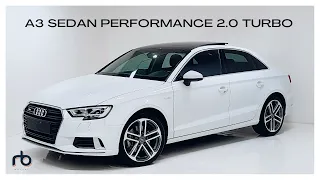 AUDI A3 SEDAN PERFORMANCE 2.0 TURBO 2019 com 15.000km a venda na RB Motors em Santos-SP