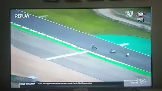 Moto2 multiple rider crash in rain Portugal 2022