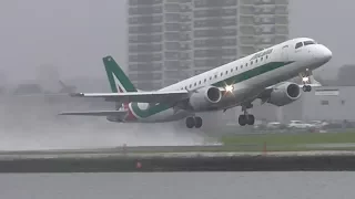 Evening Rush Hour Plane Spotting at London City Airport (In Heavy Rain) - 09/08/17