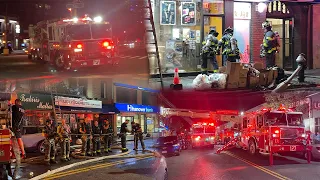 [SCREAMING Q + NOZZLE!] QUEENS ALL-HANDS BOX 3143 FIRE ON THE 2ND FLOOR OF A 4 STORY MD 🔥🔥