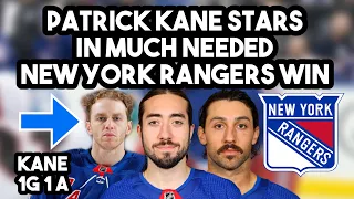 Patrick Kane Gets Multi Point Game In Much Needed Rangers Win | New York Rangers Game Breakdown