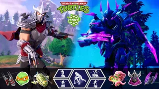 TMNT Event All FREE & PAID Rewards + Shredder Skin Set Gameplay Fortnite!