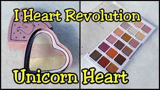 Unicorn Heart Collection Swatches - I Heart Revolution /  Makeup revolution