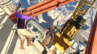 GTA 5 CRAZY Jumps/Falls Ragdolls Compilation (Euphoria physics - Funny Moments & Fails)