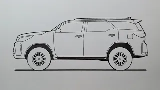 How to draw a Toyota Fortuner Legender