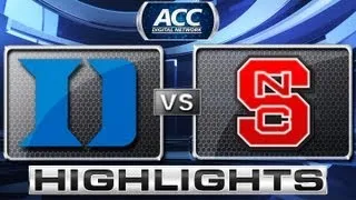 Duke vs NC State Basketball Highlights 1/12/13