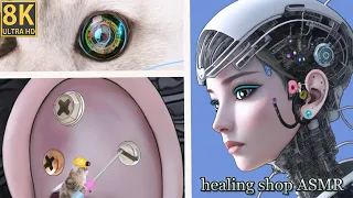[ASMR]"Ai earwax digging"Ai robot's ear repair-blackhead, earwax removal,ear cleaning animation asmr