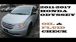 How to check Oil and Fluids Honda Odyssey 2011-2017