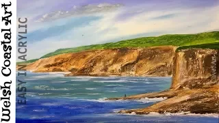 Seascape Painting Tutorial of Coastal Art Acrylic Step by Step Lesson