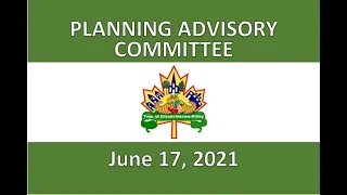 Planning Advisory Committee Meeting dated June 17, 2021