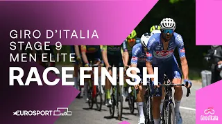 BREATHLESS FINISH! 💨 | Giro D'Italia Stage 9 Race Finish | Eurosport Cycling