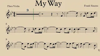 My Way Flute Violin Play Along Sheet Music Partitura