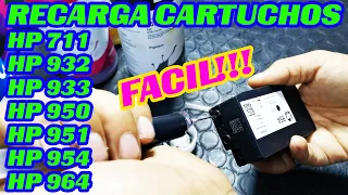 Como recargar Cartuchos HP 711 HP 954 HP 964 HP 950 HP 951 HP 932 HP 933 y similares