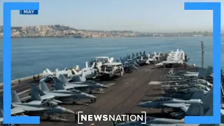 Navy fighter jet blown overboard in Mediterranean sea | Rush Hour