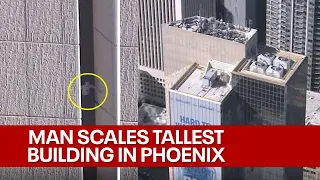 Full video: 'Pro-life Spiderman' scales former Chase tower in downtown Phoenix