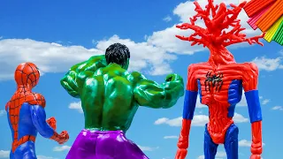 How to make tree head mod superhero Spiderman and Hulk, Captain America, Iron man with clay