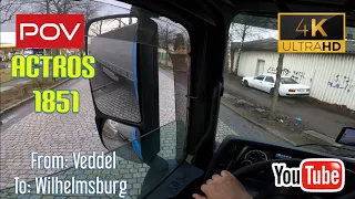 POV Mercedes Actros 1851. Driving in Hamburg, Germany 🇩🇪 4K