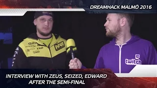 Interview with Zeus, seized, Edward after the semi-final @ DreamHack Malmo 2016 (ENG SUBS!)