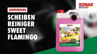 Anwendung SONAX ScheibenReiniger gebrauchsfertig Sweet Flamingo