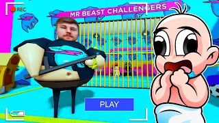 ESCAPA DEL LA PRISION DE MRBEAST 😱 BEBE NOOB ESCAPA DE MrBeast BARRY'S PRISON RUN EN ROBLOX