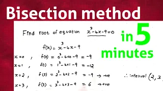 Bisection method | solution of non linear algebraic equation