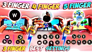 3 finger vs 4 finger vs 5 finger claw player who is best | 3 finger hud free fire | garena free fire