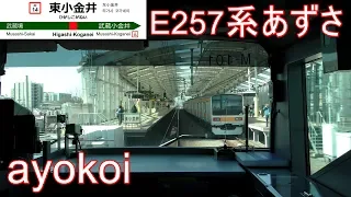 Cab view of E257 series "Azusa"