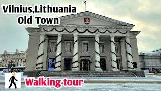 Vilnius, Lithuania Old Town Walking Tour (4k/60fps)