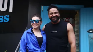 Shefali Jariwala along with her husband Parag Tyagi Spotted At Gym In Andheri