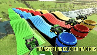 TRANSPORT OF COLORS ! TRANSPORTING  MINI TRACTORS TO THE GARAGE  ! Farming 22, FS22