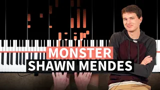 Monster - Shawn Mendes, Justin Bieber - EASY PIANO TUTORIAL (with chords)