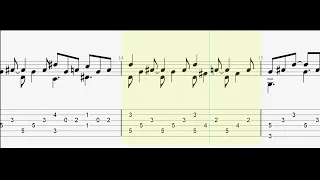 Ludwig Van Beethoven: Moonlight Sonata with full tablature/sheet music for solo fingerstyle guitar