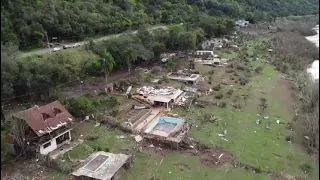 Destruição em Linha Alcantara, interior de Bento Gonçalves