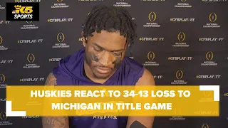 Husky players react to 34-13 loss to Michigan during CFP title game