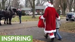 Boy with brain cancer gets surprise visit from Santa