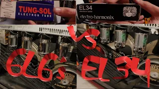 GUITAR TUBE SHOOTOUT !!! 6L6 tubes vs. EL34 tubes : Clean and distortion guitar comparison : best 1?