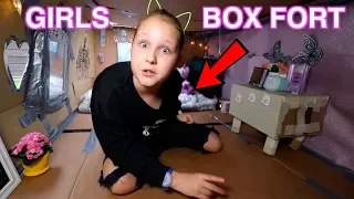 GIRLS ROOM BOX FORT CHALLENGE!! BOX ROOM TOUR!! Ruby Rube