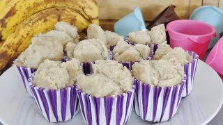 Gedämpfte Bananen-Muffins - fettfrei - vegan - 3 Zutaten