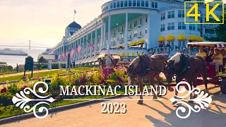 [4K] 🇺🇸 Mackinac Island Walking Tour 2023 4K 60 fps, This Island Is Car-Free Since 1898! #travel