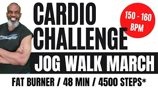 Cardio Challenge | Power Walk March Jog | Fast Pace 150 -160 BPM | 48 Min | 4500 Steps* | Try It!