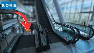 🛬 Riding 3 x KONE down escalators at Heathrow Airport Terminal 5, London