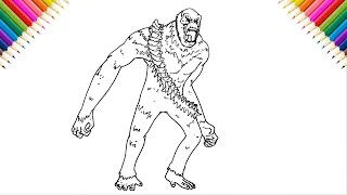 How to Draw Scar King (full body) from Godzilla x Kong : New Empire