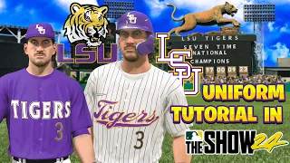 LSU TIGERS JERSEYS IN MLB The Show 24! | LSU Tigers Uniform Tutorial