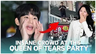 Kim Soo-hyun and Kim Jiwon Shocked by The Insane Crowd At The Wrap-Up Party Queen of Tears