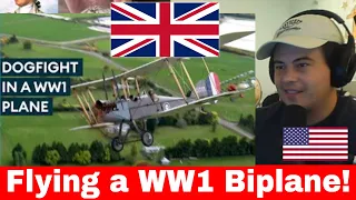 American Reacts A dogfight in a WW1 biplane.