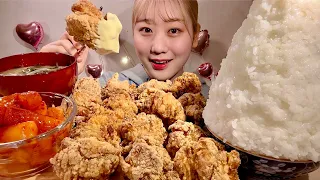 ASMR Fried Chicken【Mukbang/ Eating Sounds】【English subtitles】