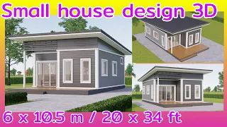 Beautiful small house design idea | Budget house | Simple house | 3D house plan | 6x10 m | 20x34 ft