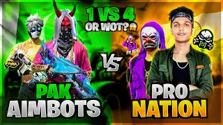 PRONATION🇮🇳 Vs PAK AIMBOTS🇵🇰👽🔥 || 1 vs 4 AGAINST PRONATION SQUAD😱🔥|| @NonstopGaming_ REACTION🔥