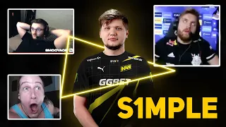 CSGO PROS AND STREAMERS REACTS TO S1MPLE INSANE PLAYS (ohnePixel, smooya, NiKo,..)