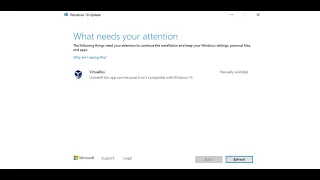 Fix Windows 10 Update Error Uninstall This App Because It Isn't Compatible With Windows 10